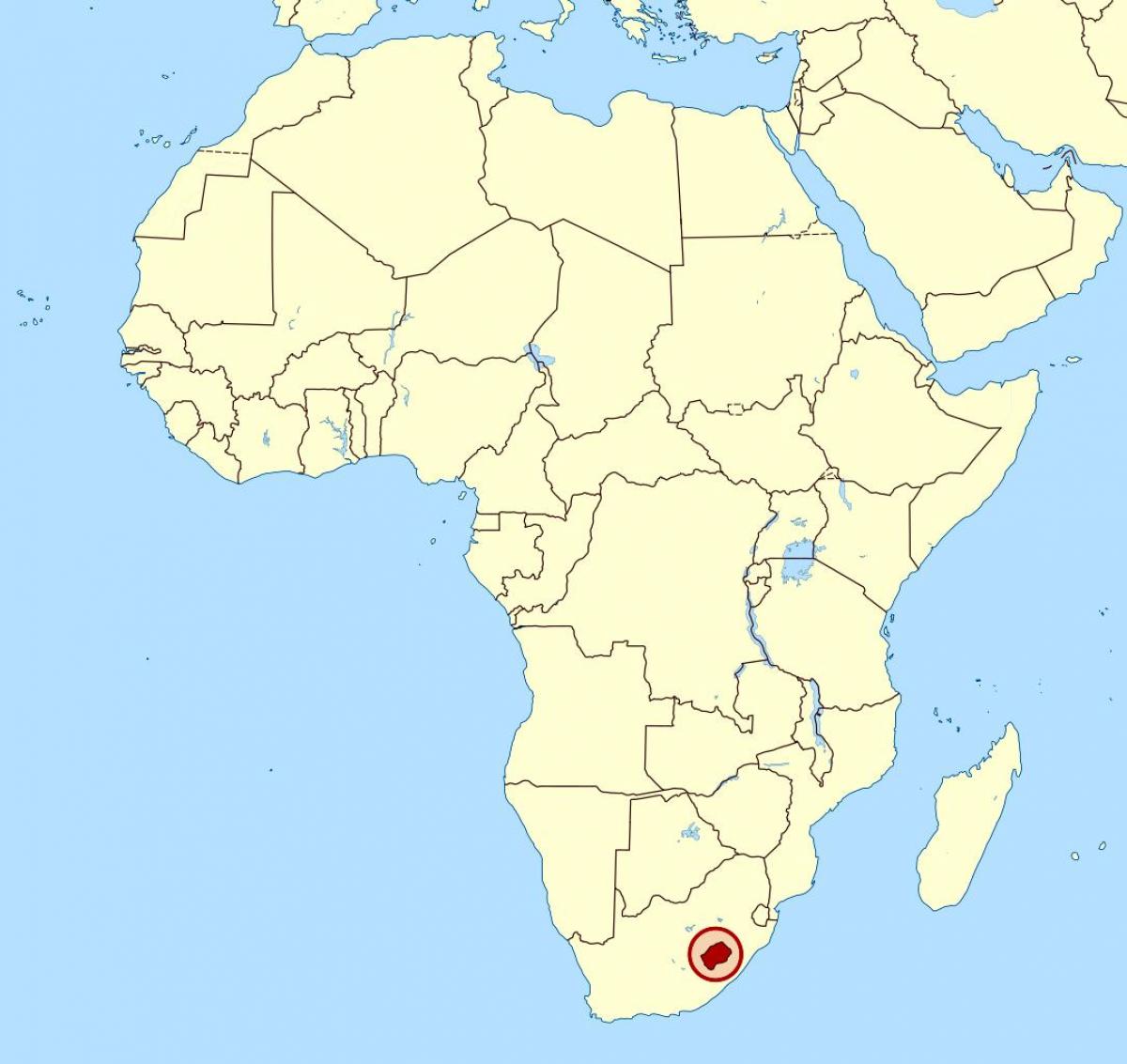 žemėlapis Lesotas žemėlapyje afrikos