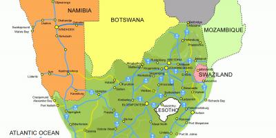 Žemėlapis Lesotas ir pietų afrika