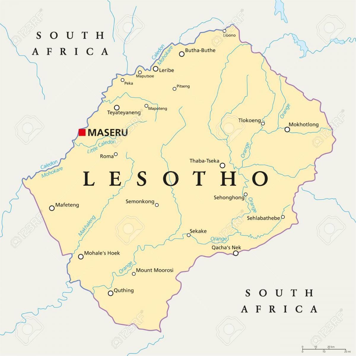 žemėlapis maseru Lesotas