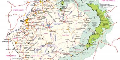 Žemėlapis detalus planas Lesotas